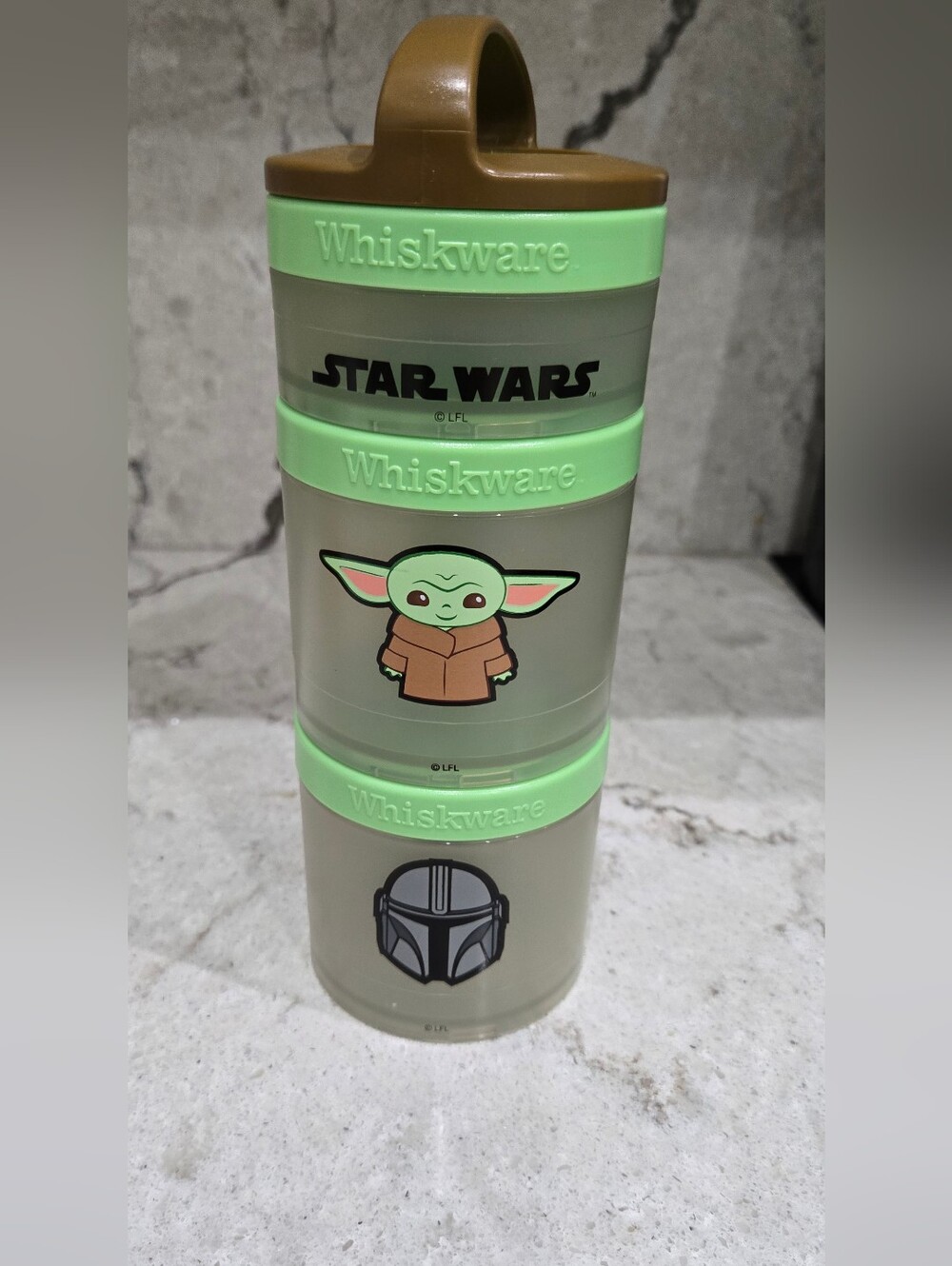 Whiskware Star Wars Grogu Stackable Snack Containers - Green Accents